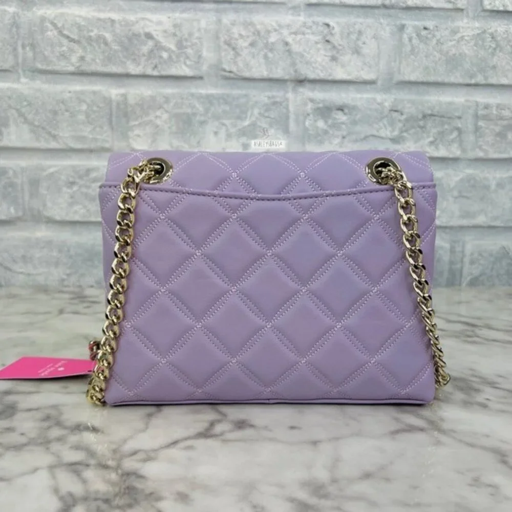 Kate Spade Natalia Small Flap Chain Shoulder Bag Crossbody In Lilac Frost